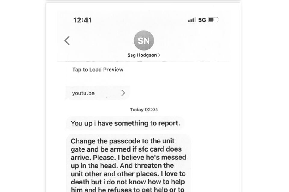 In a text sent in September to Army Reserve training supervisor Kelvin L. Mote, one of Robert Card’s fellow reservists warned the supervisor.