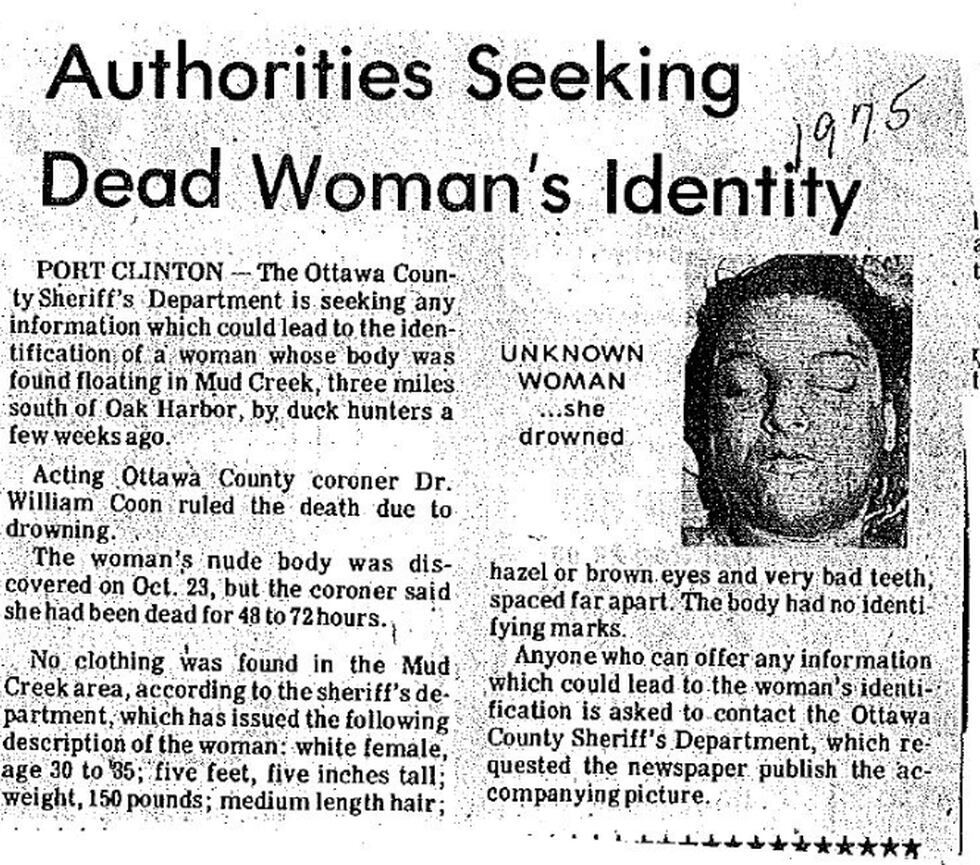 Investigators released Jane Doe's post-mortem photo to the local newspaper in hopes of finding...