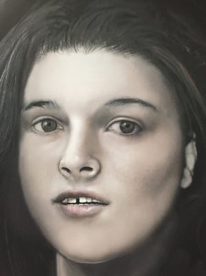 This composite drawing is what authorities believe the woman may have looked like, reconstructed using her remains and more modern technology that was not available when her body was discovered in 1975.