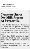 1944-3-4 st cloud times - creamery starts dry milk process at paynesville.png