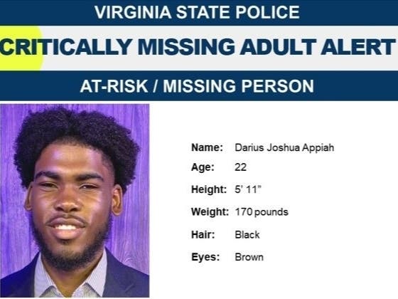 Police and family members are continuing to search for Darius Appiah, a 22-year-old who the Stafford County Sheriff's Office said went missing on Wednesday, Jan. 24.