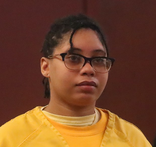Samantha Johnson at a court appearance in the Merced County Courthouse on Monday, March 27 in Merced. Johnson is accused of child abuse and murder in the death of her 8 year old daughter Sophia Mason. (Aric Crabb/Bay Area News Group)