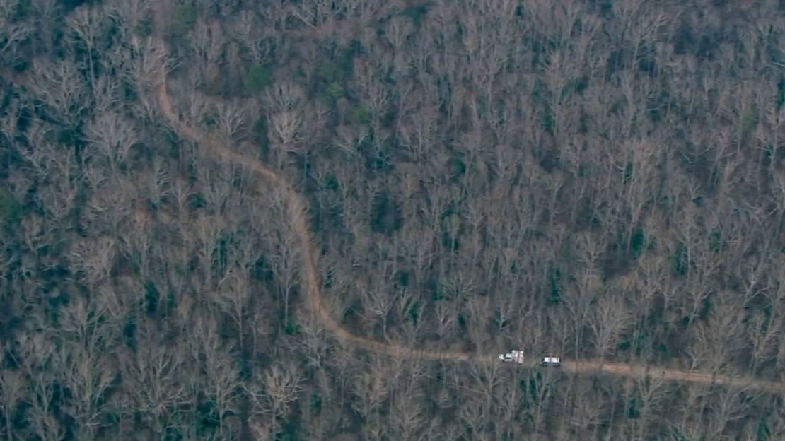An aerial view of where a woman was found dead in Athens, Georgia, on February 22, 2024.