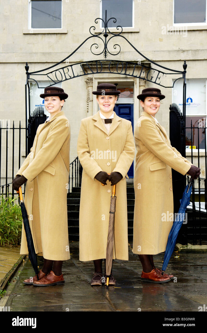 three-norland-nannies-in-uniform-B3G9WR.jpg