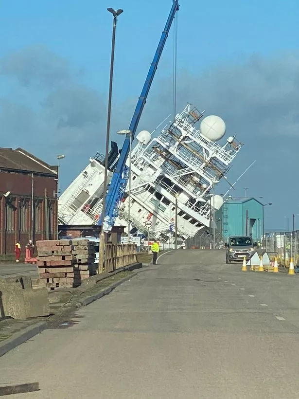 The vessel in the dry dock