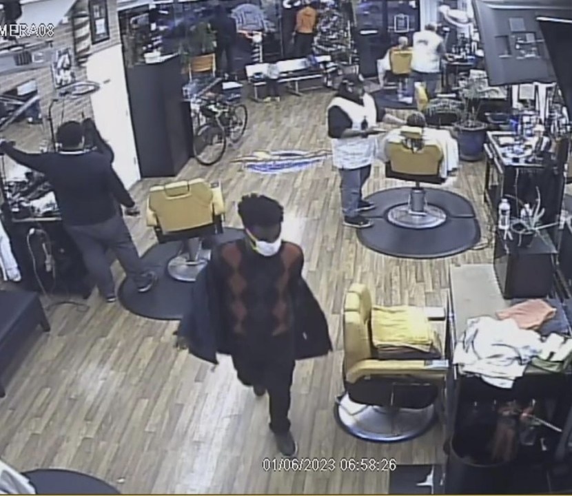 Surveillance footage from Hustle Barbershop on Hillside Avenue in Richmond Hill showed Jordan Taylor leaving the shop 