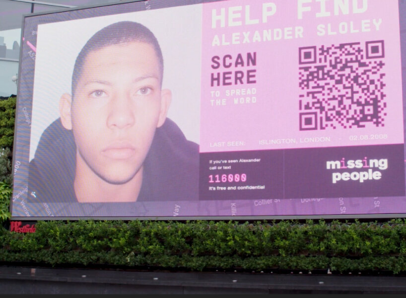 animated billboards of missing people in the UK hope for a faster search