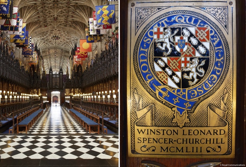 Ordser-Garter-Historic-Pix-via-TRF-Twitter-Interior-St-Georges-Chapel-Windsor-Winston-Churchill-Crest-from-Stall-June-17-2019.jpg