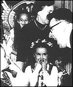 Father Borynski with children