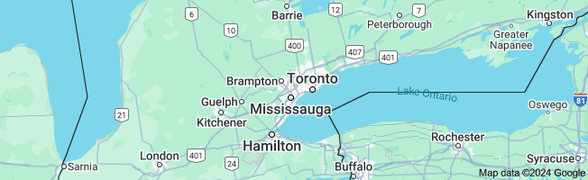 Map from Newmarket to Hamilton