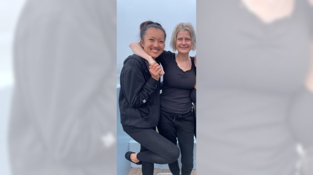Nancy Ng and Christina Blazek at the Be the Change yoga retreat at Lake Atitlan, in Guatamala, in Oct. 2023. (Photo courtesy of Nicky Ng)