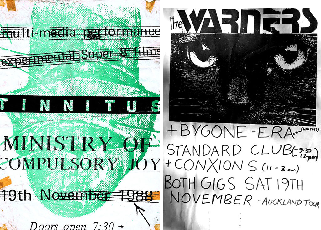 Posters for Tinnitus and Warners gigs