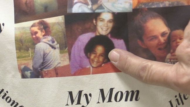A photo of Victoria Jobson is displayed on her daughter Keisha Washington's sweatshirt Tuesday, Nov. 12, 2024. (Photo by Paul Giovine/WHAM) A photo of Victoria Jobson is displayed on her daughter Keisha Washington's sweatshirt Tuesday, Nov. 12, 2024. (Photo by Paul Giovine/WHAM)